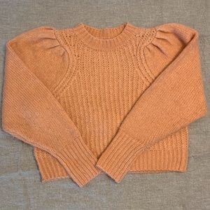 hand knit puff sleeve vintage sweater size s/m